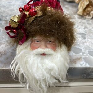 Victorian Christmas decoration. SANTA’s head.